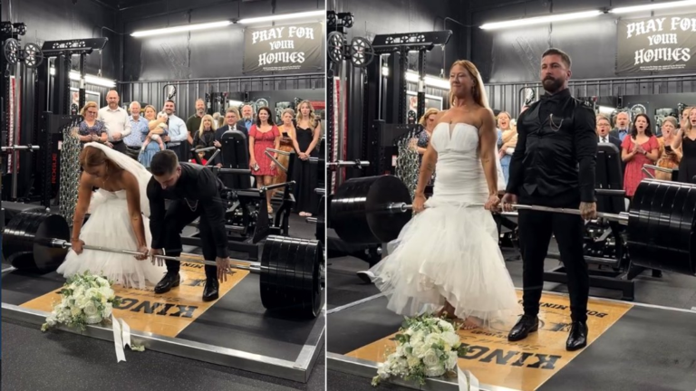 Happy Couple Deadlifts 600-pounds—on Their Wedding Day